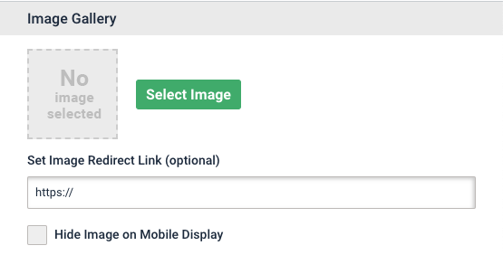 Landing page image widget, select image