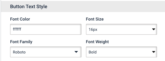 Landing page signup form button text Landing page signup form. The signup forms button text style tab