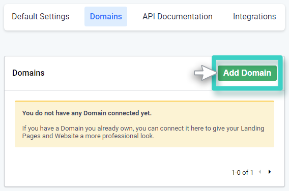 Add domain button for URL Shortener branding
