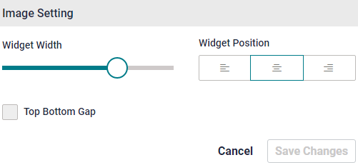 Image setting Survey Image + Text widget. The image setting for the widget is visible