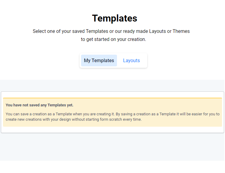 Select survey template New survey, templates. There is a no saved templates message