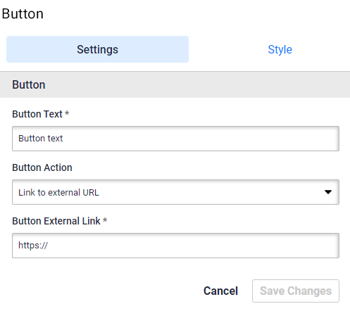 Survey builder button settings