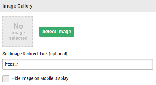 Survey image and text settings Survey image and text widget. The image gallery is visible