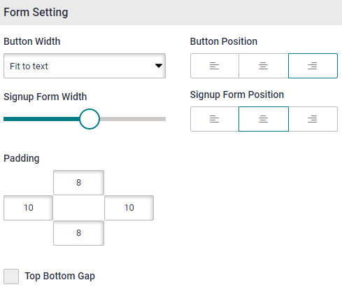 Landing page signup form settings Landing page signup form. The signup forms form setting tab