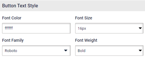 Landing page signup form button text Landing page signup form. The signup forms button text style tab